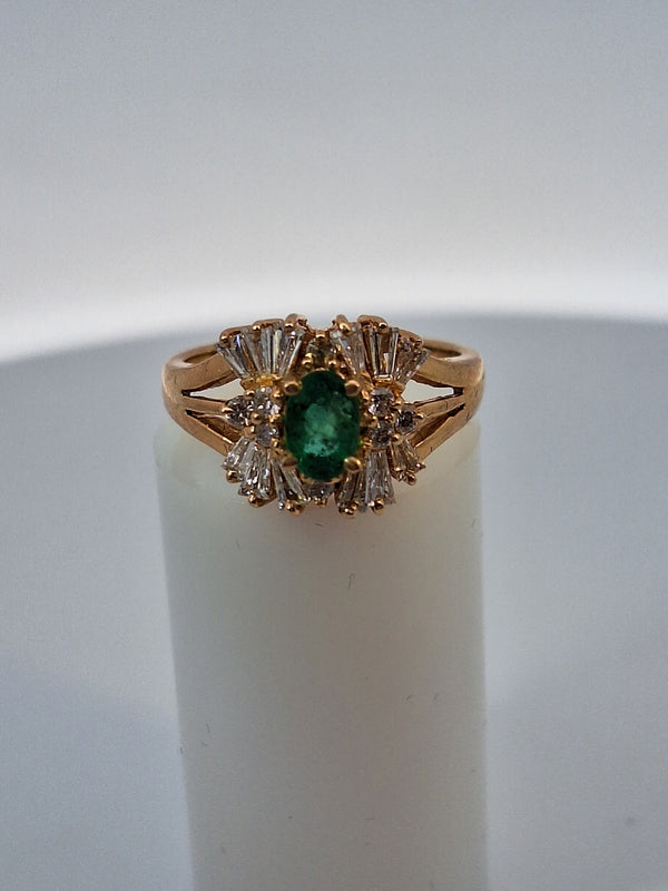 Emerald & Diamond Vintage Ring