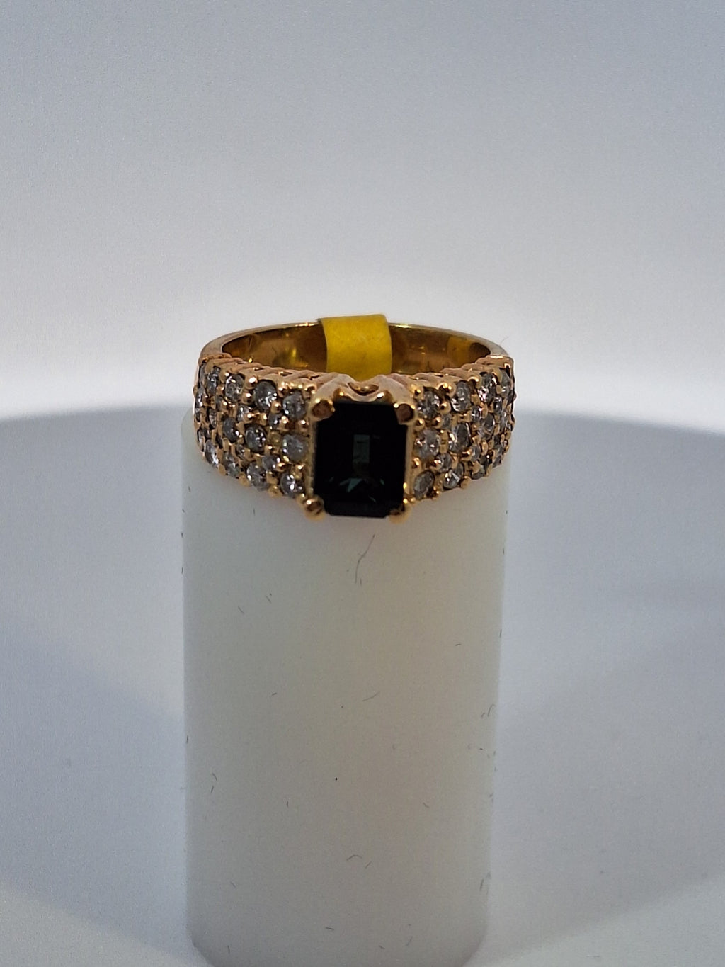 Emerald Cut Sapphire & Diamond Vintage Ring