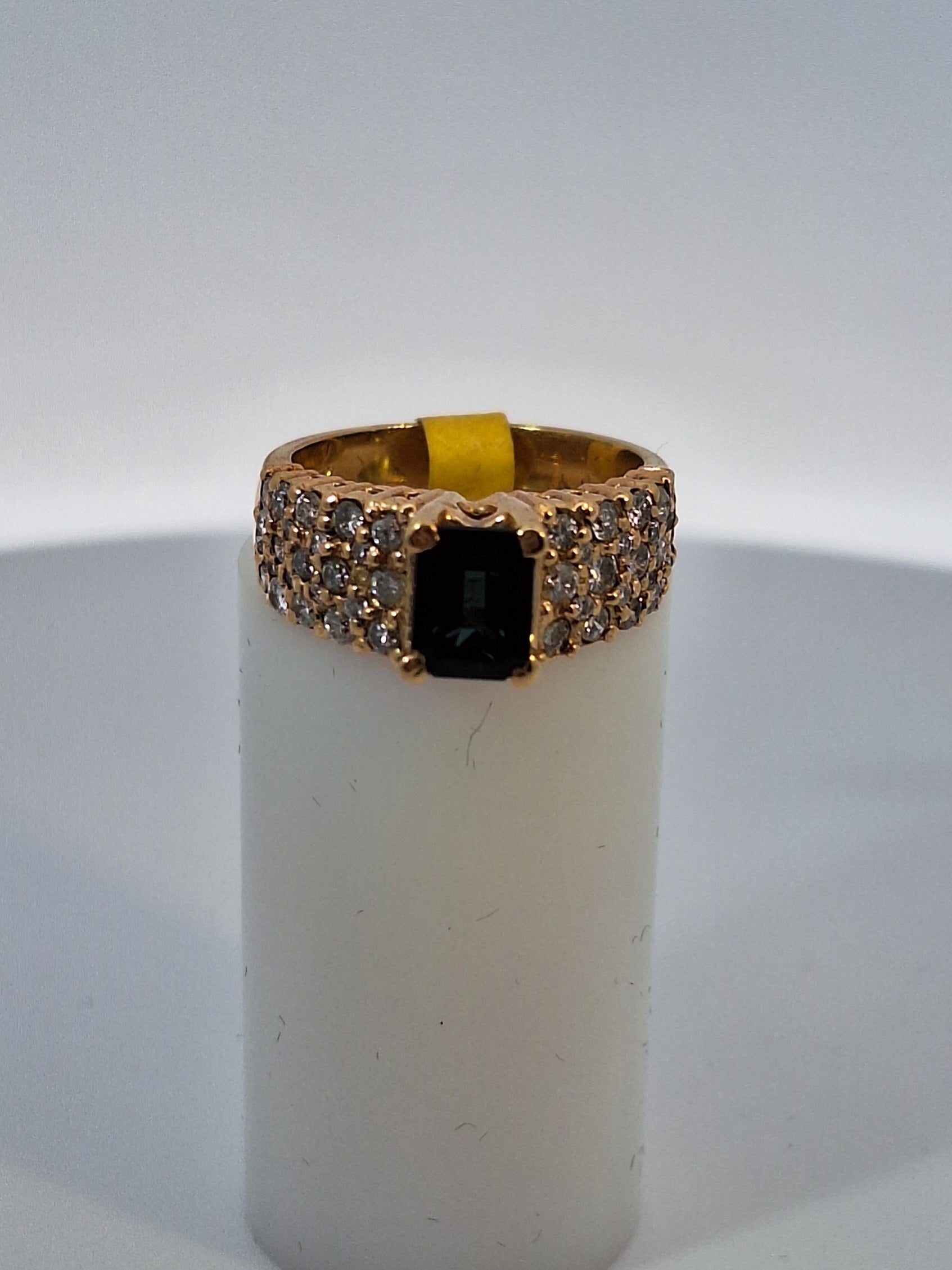 Emerald Cut Sapphire & Diamond Vintage Ring