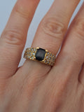 Emerald Cut Sapphire & Diamond Vintage Ring