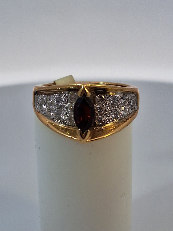 Red Ruby & Diamond Vintage Fashion Ring