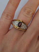 Red Ruby & Diamond Vintage Fashion Ring