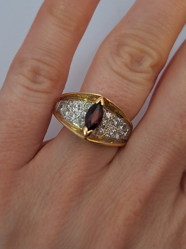 Red Ruby & Diamond Vintage Fashion Ring