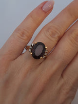 Oval Cut Red Ruby & Diamond Vintage Ring