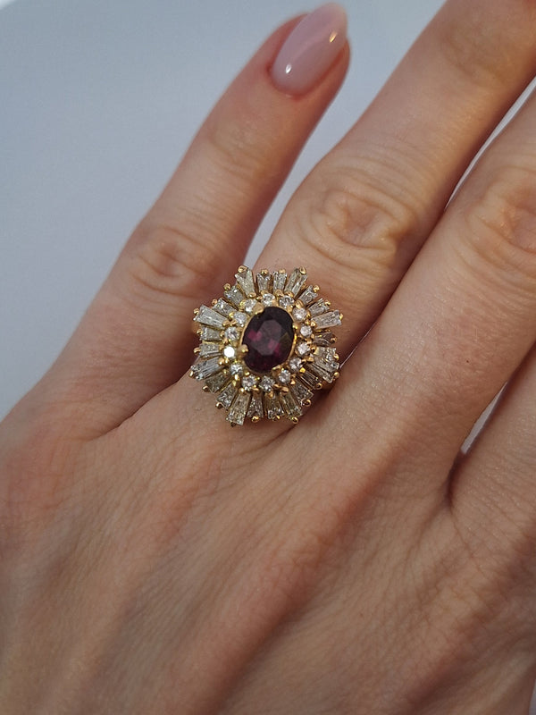 Ruby & Multicut Diamond Vintage Ring