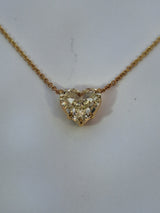 5.75 Carat Fancy Yellow Diamond Heart Pendant