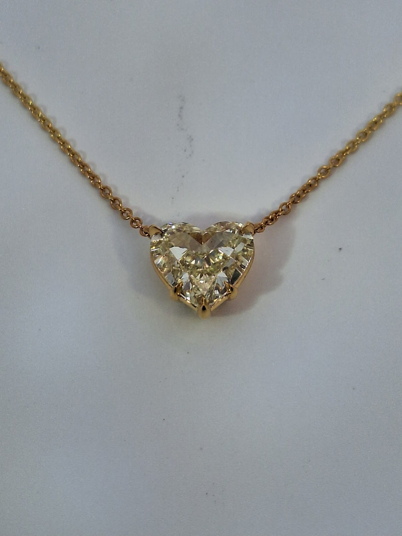 5.75 Carat Fancy Yellow Diamond Heart Pendant