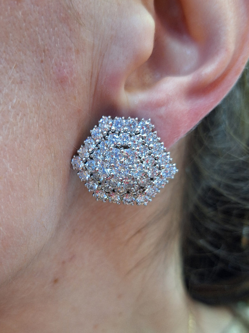 David Webb Diamond Clip Earrings