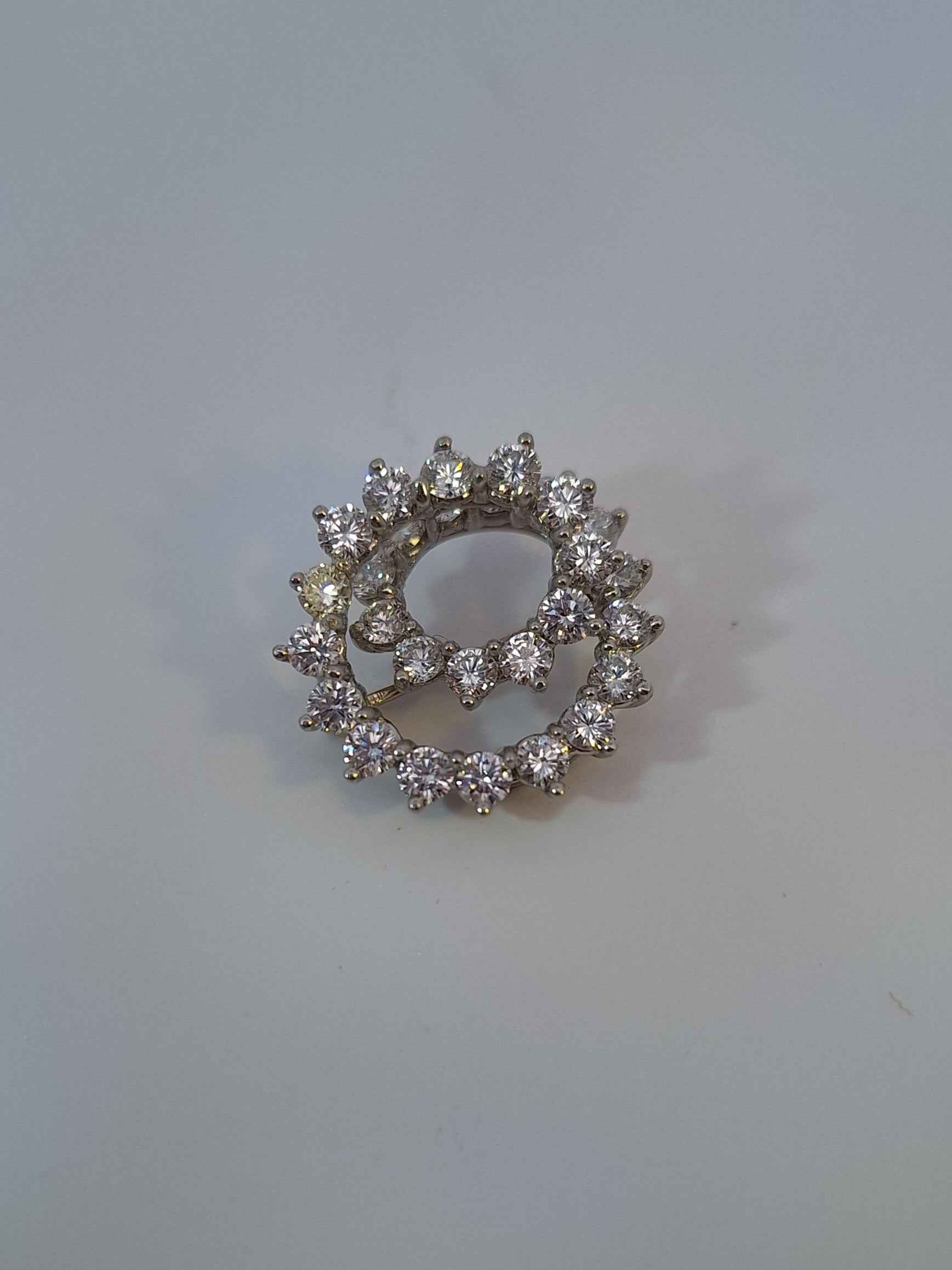 Tiffany Diamond Clip Earrings & Pin Set