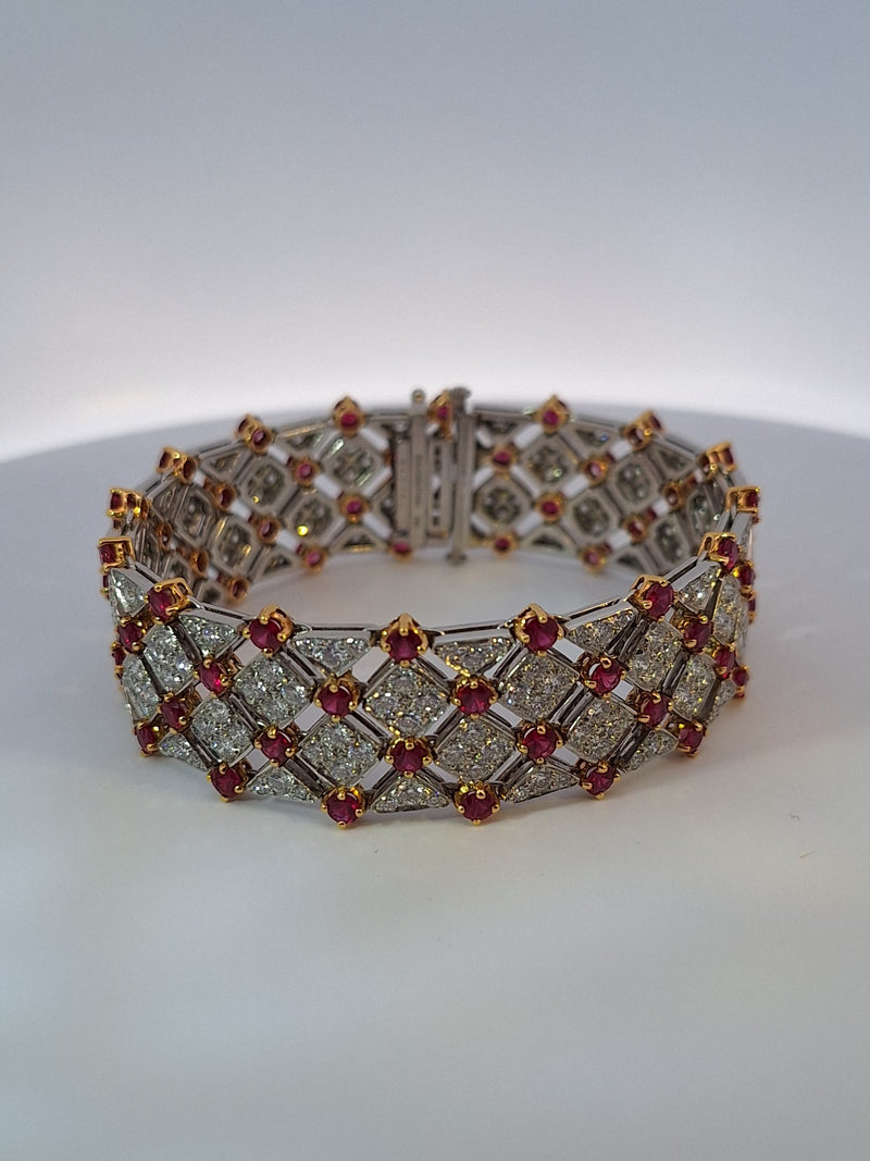 Tiffany Diamond & Ruby Trellis Bracelet