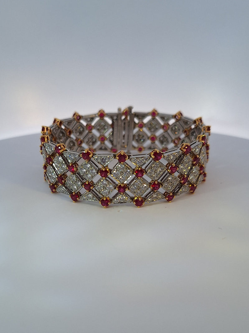 Tiffany Diamond & Ruby Trellis Bracelet