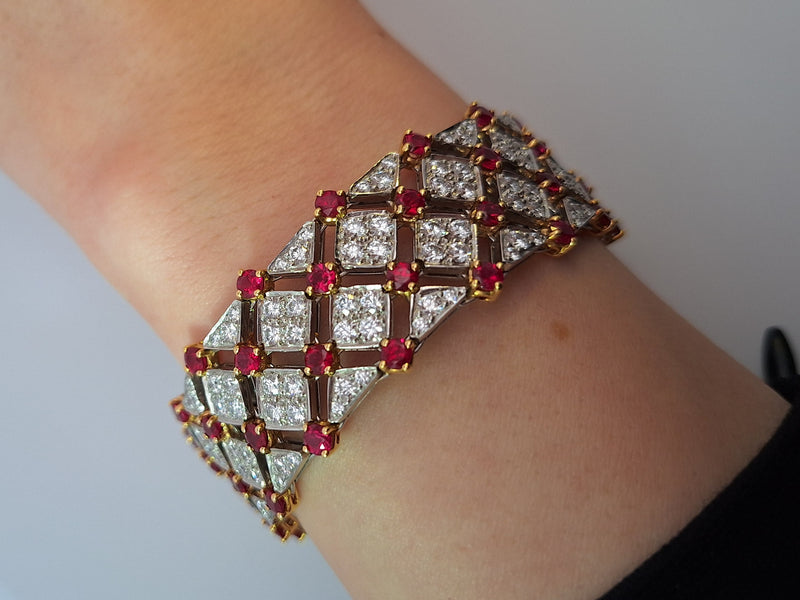 Tiffany Diamond & Ruby Trellis Bracelet