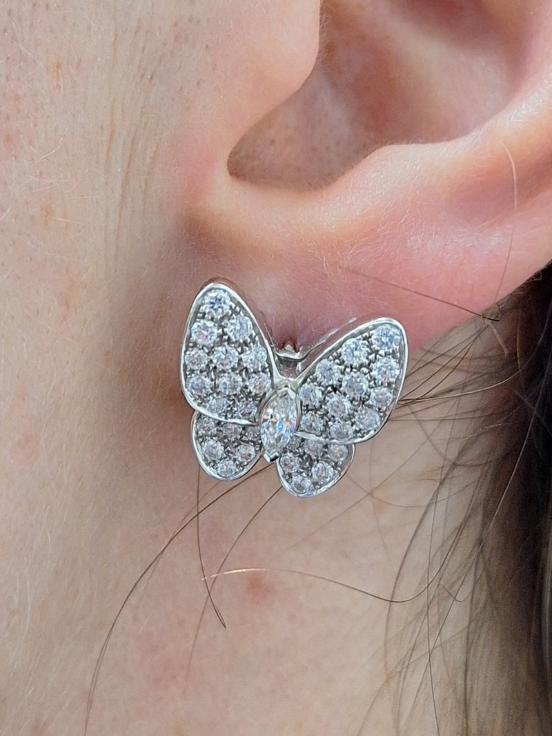 Van Cleef Diamond Butterfly Earrings