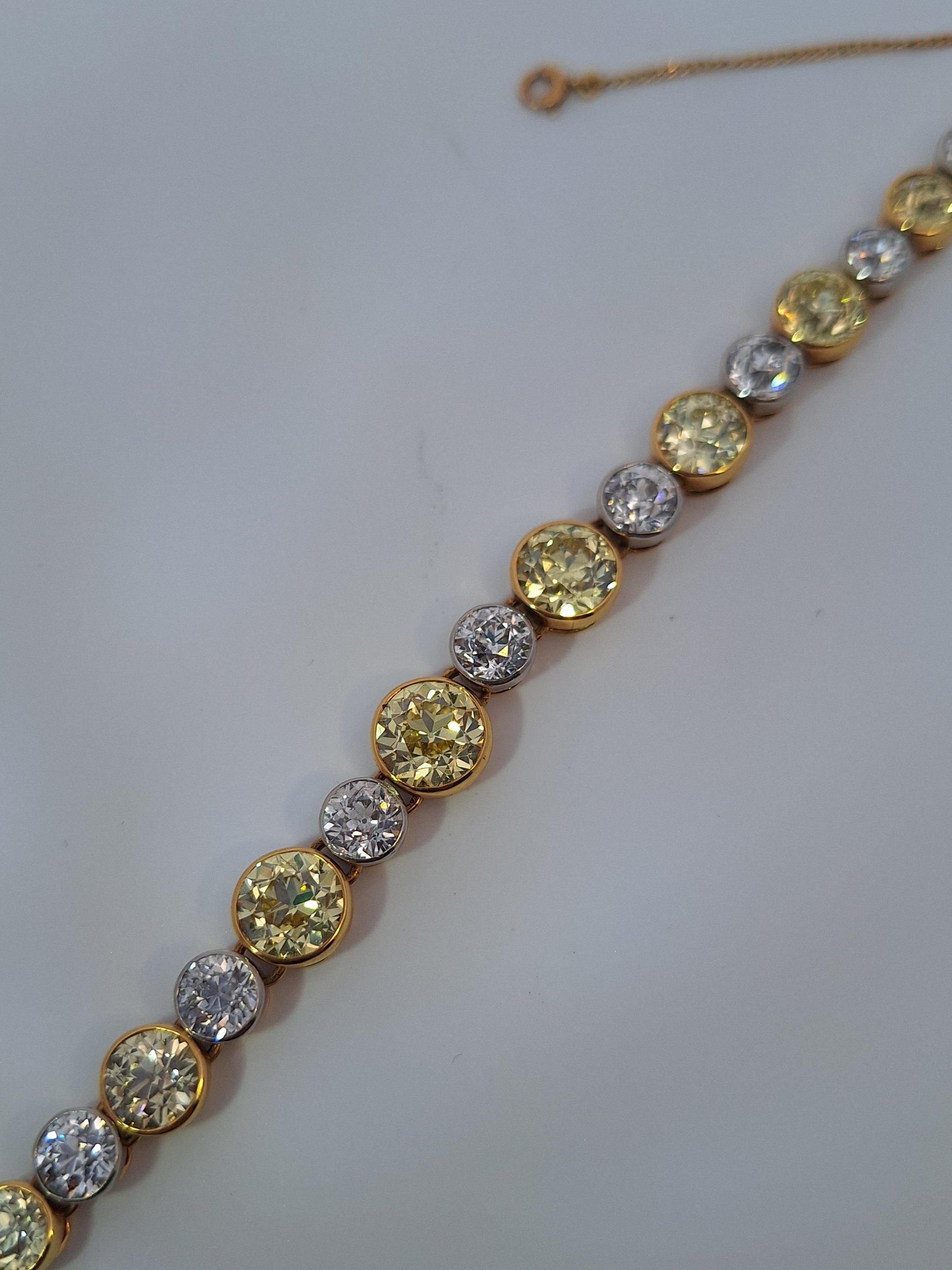 Black Starr & Frost Diamond & Fancy Yellow Diamond Tennis Bracelet