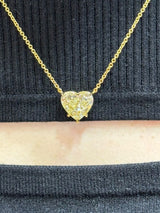 5.75 Carat Fancy Yellow Diamond Heart Pendant