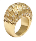 Christian Dior diamond gold houndstooth dome ring