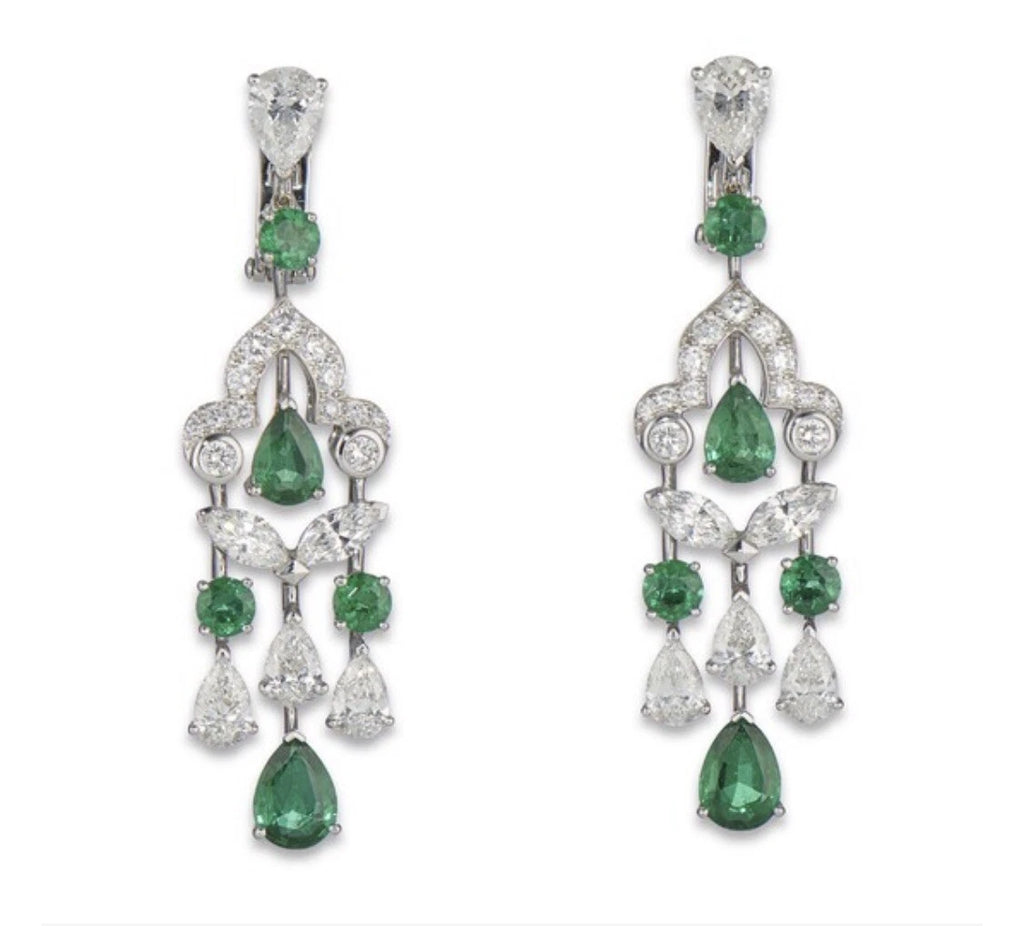 Graff emerald and diamond earrings
