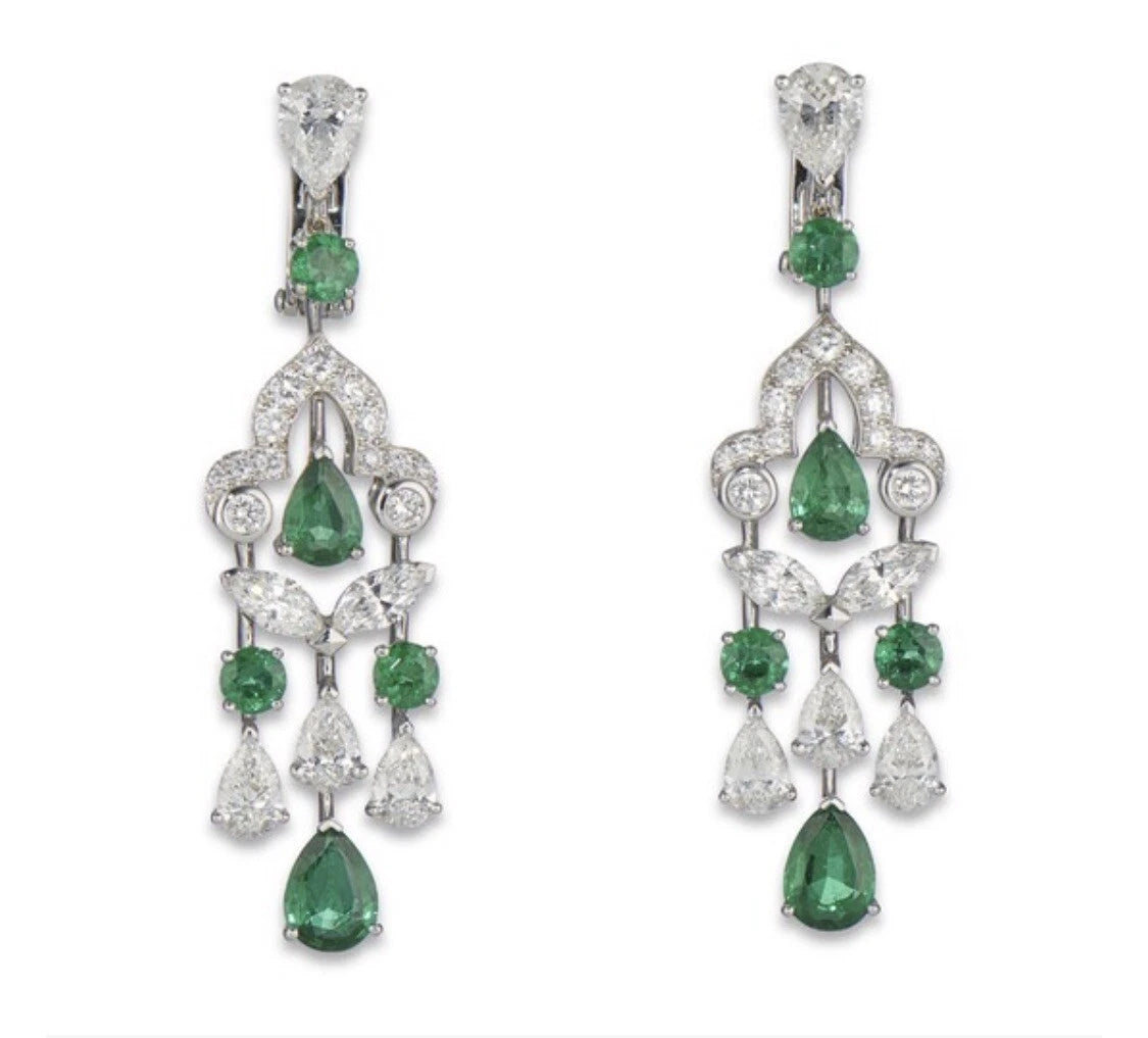 Graff emerald and diamond earrings