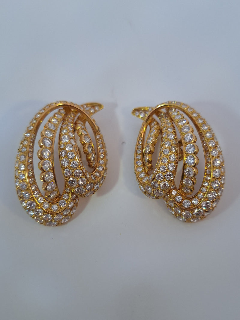 Cartier Gold & Diamond Clip Earrings