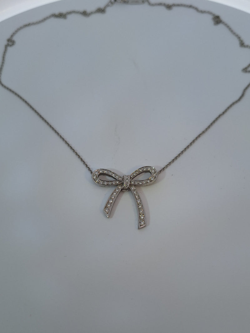 Tiffany Diamond Bow Pendant