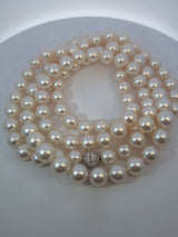 Graff Pearl Long Necklace with diamond clasp