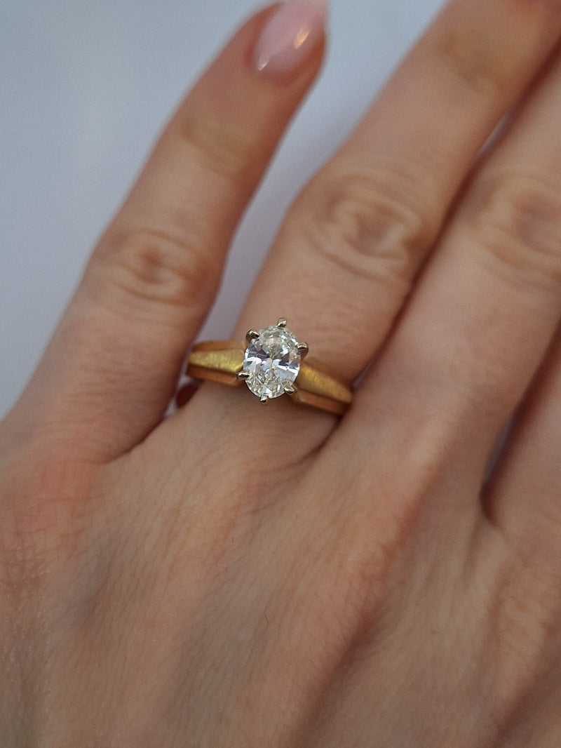 Oval Cut Vintage Diamond Solitaire Ring