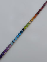 16.50 Carat Rainbow Multicolor Natural Sapphire Tennis Bracelet