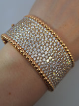 Van Cleef & Arpels 18Kt Rose Gold Diamond Perlee Bracelet