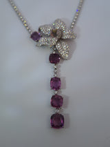 Cartier Sapphire & Diamond Caresse D'orchidees Necklace