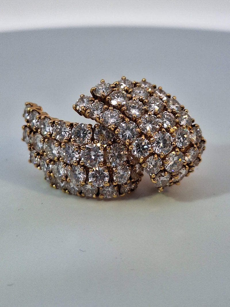 10 Carat Cartier Yellow Gold Diamond Earrings