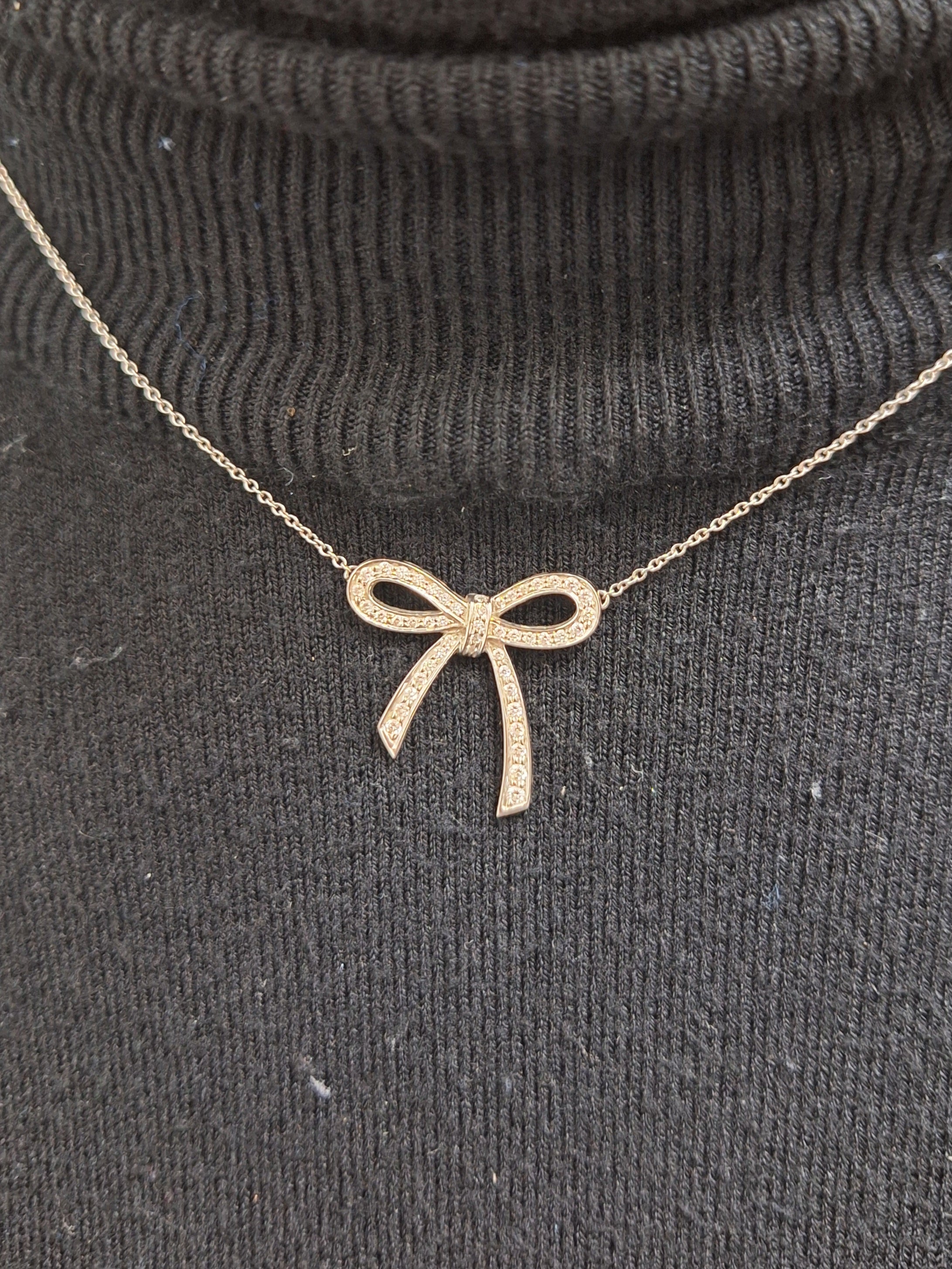 Tiffany Diamond Bow Pendant