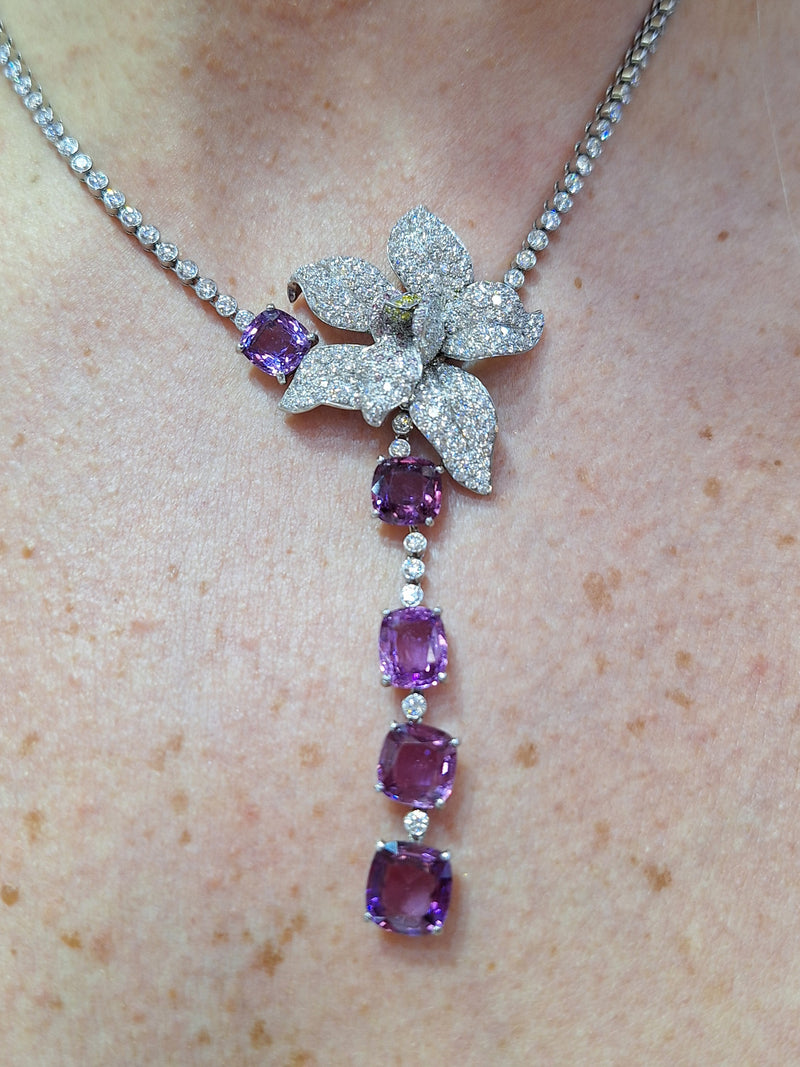 Cartier Sapphire & Diamond Caresse D'orchidees Necklace