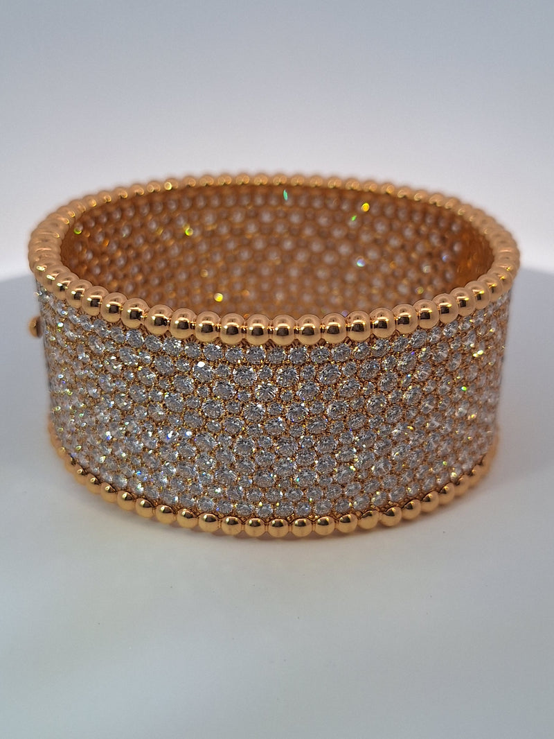 Van Cleef & Arpels 18Kt Rose Gold Diamond Perlee Bracelet