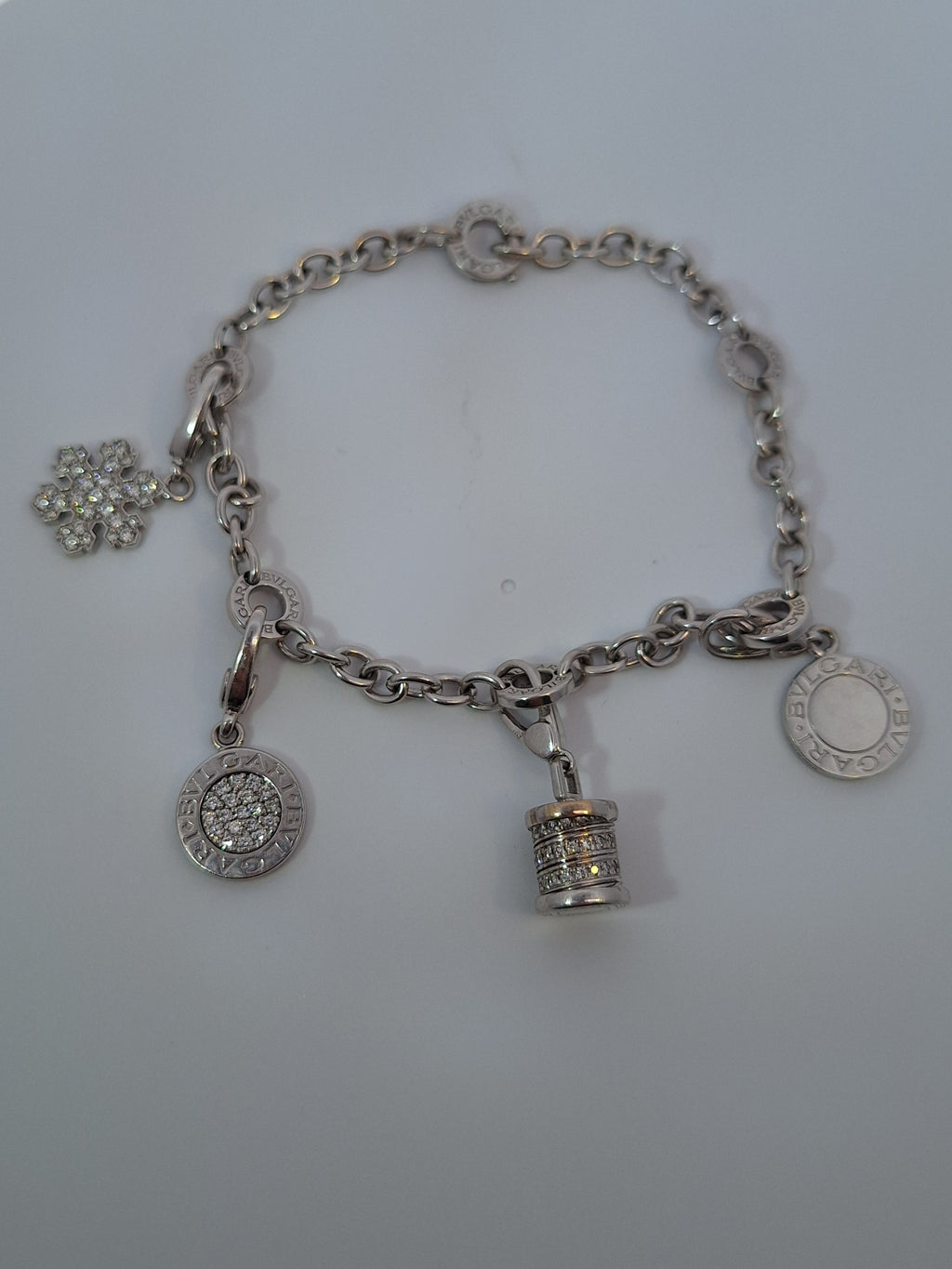 Bvlgari Diamond & Onyx Charm Bracelet