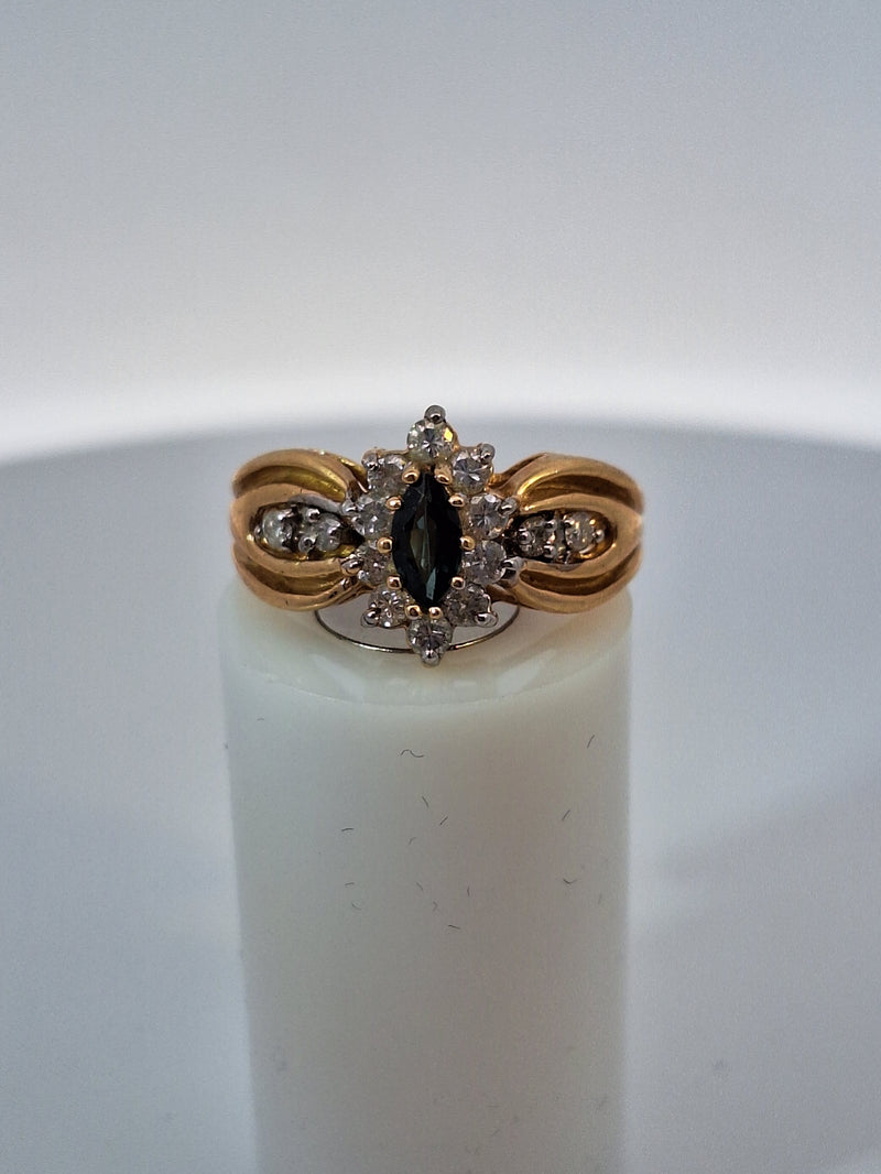 Marquise Sapphire & Diamond Ring