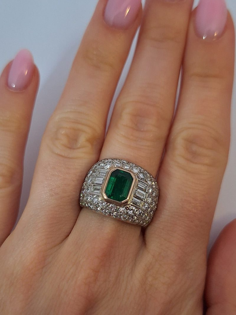 Bvlgari Emerald & Diamond Ring