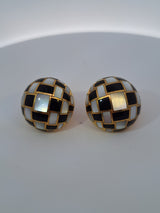 Tiffany Mother of Pearl & Onyx Earrings