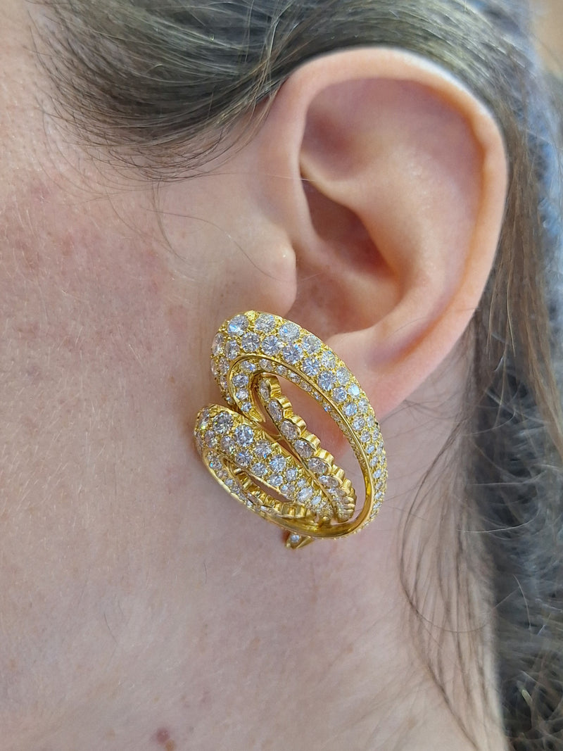 Cartier Gold & Diamond Clip Earrings