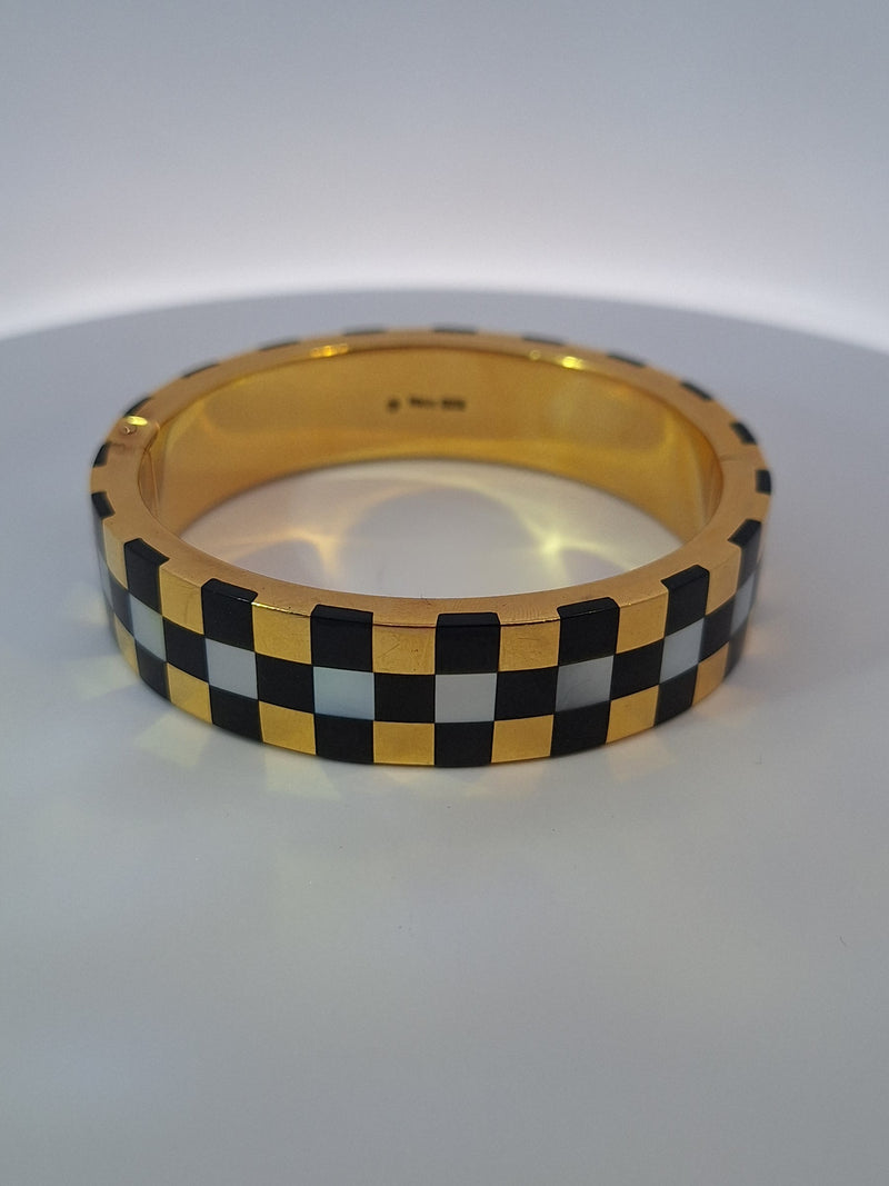 Tiffany Onyx & Mother of pearl bangle bracelet