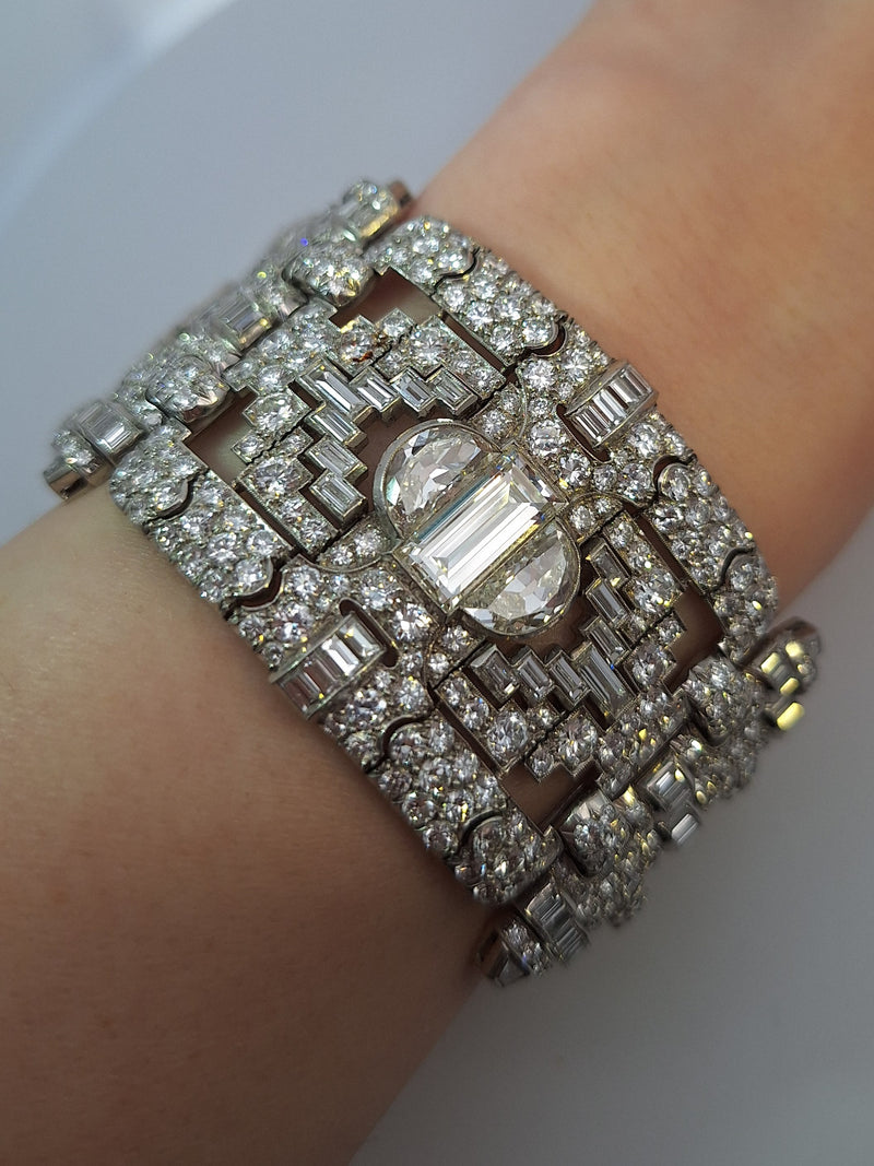 Platinum Diamond Art Deco Bracelet