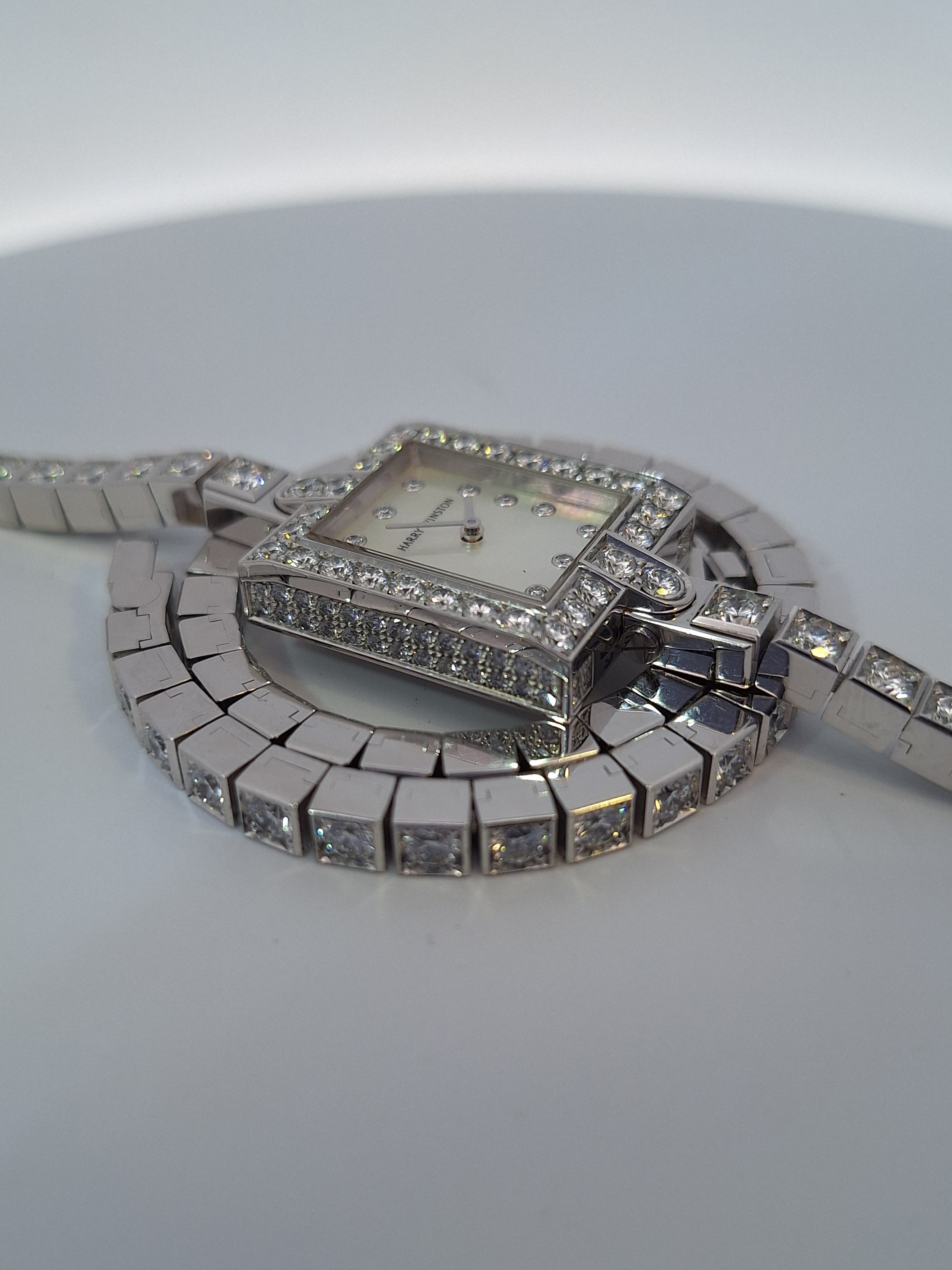 Harry Winston Mother of Pearl Diamond Bracelet Watch