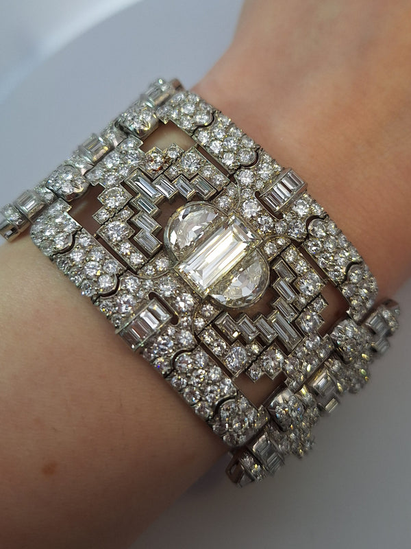 Platinum Diamond Art Deco Bracelet