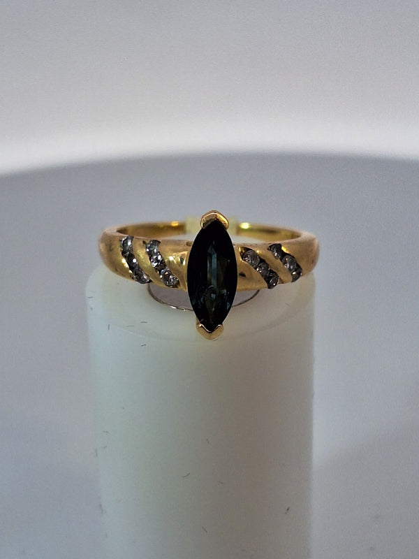 Blue Sapphire Marquise Vintage Ring