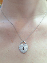 Tiffany & Co Platinum Diamond Heart Pendant Necklace