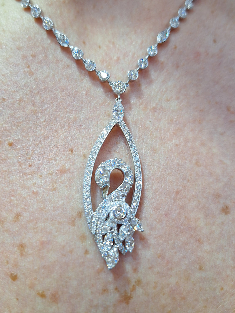 Graff Diamond Swan Necklace & Earrings