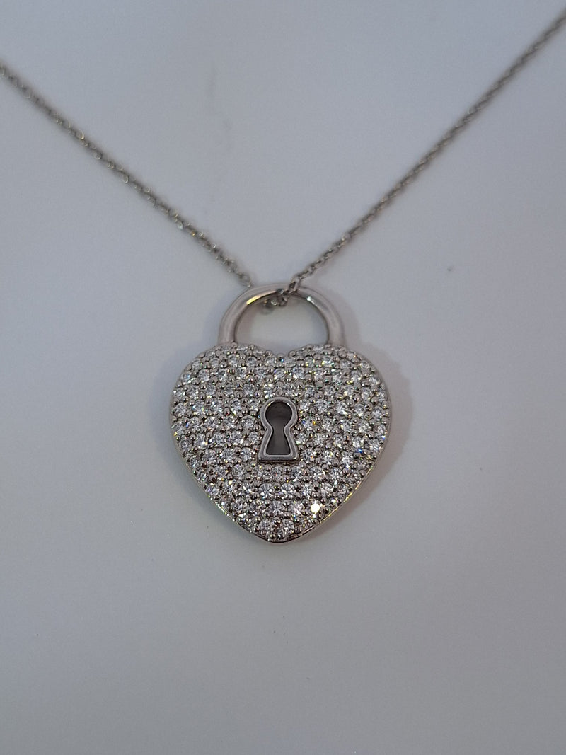 Tiffany & Co Platinum Diamond Heart Pendant Necklace