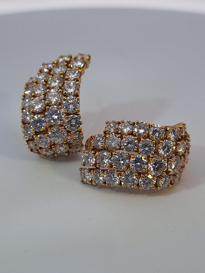 10 Carat Cartier Yellow Gold Diamond Earrings