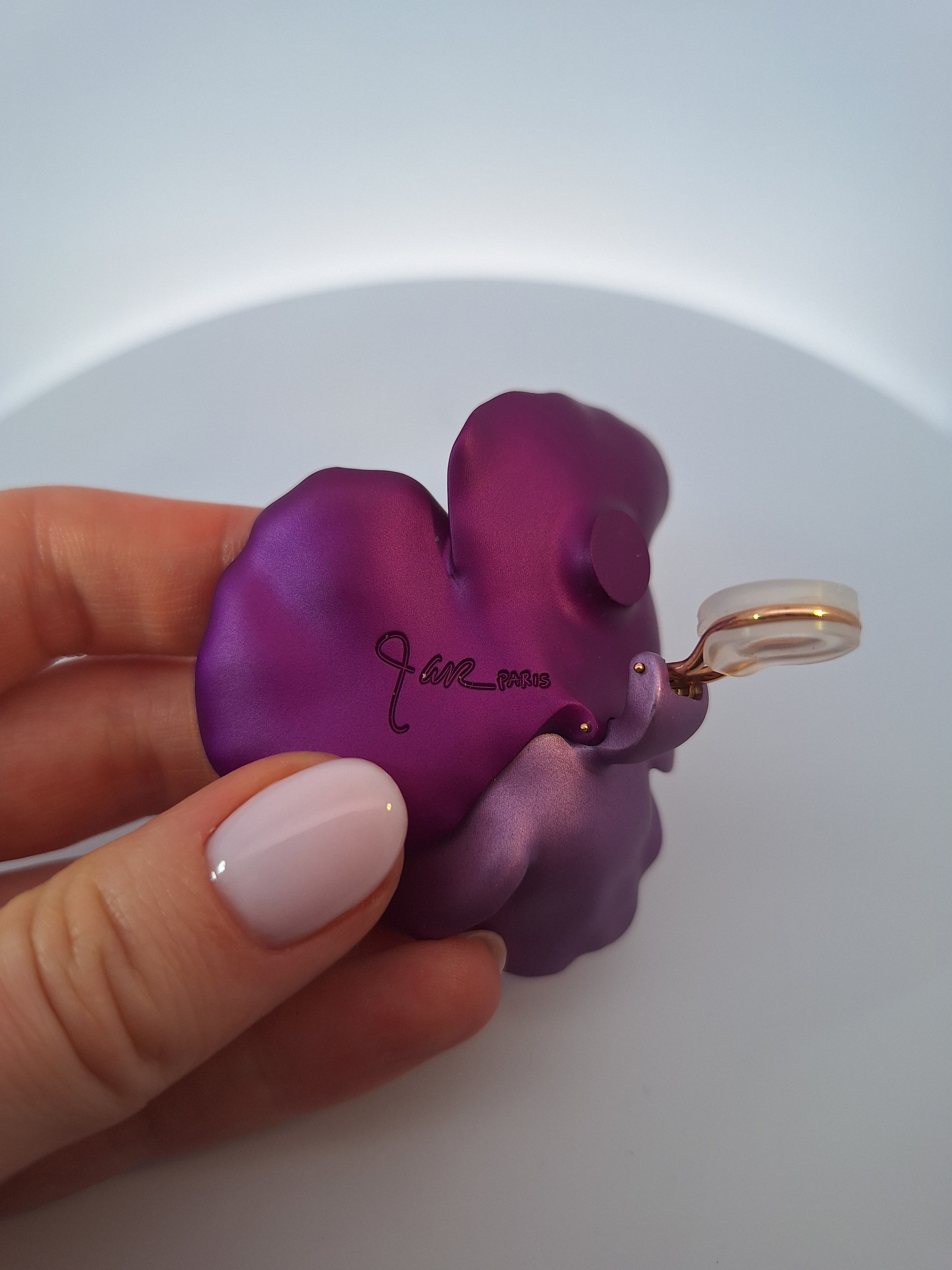 Jar Paris Pansies Purple Aluminium Gold Earrings