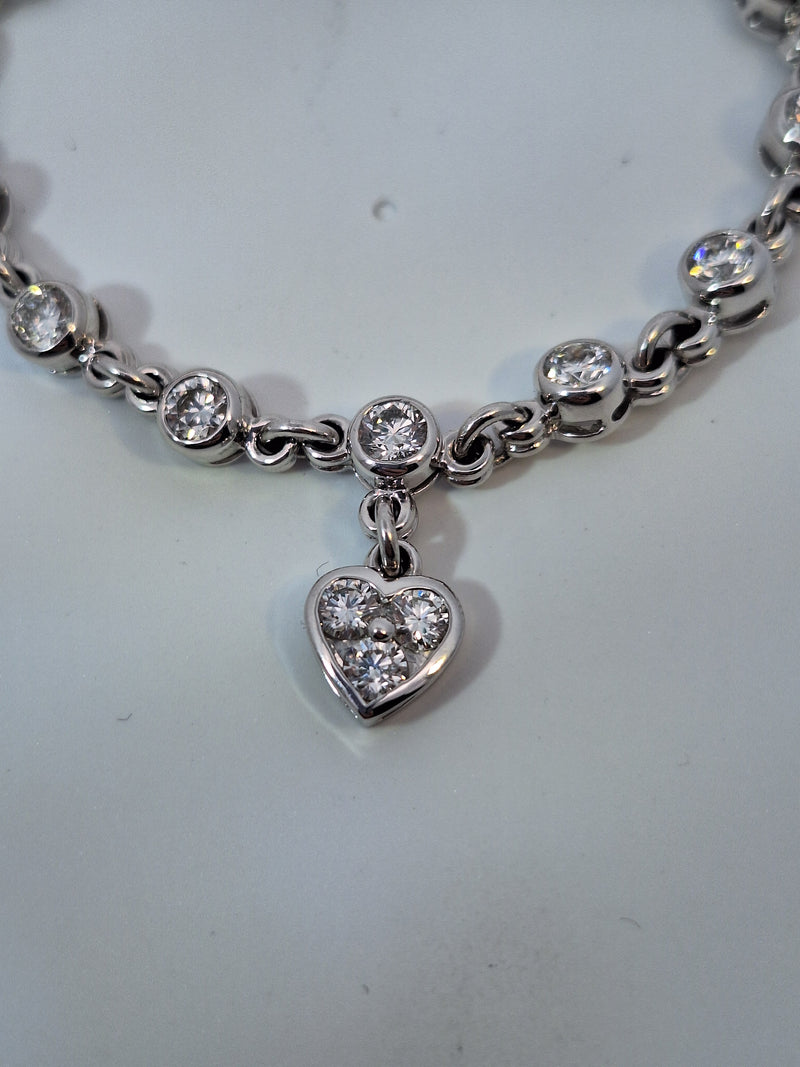 5 Carat Graff Heart Charm Diamond Bracelet