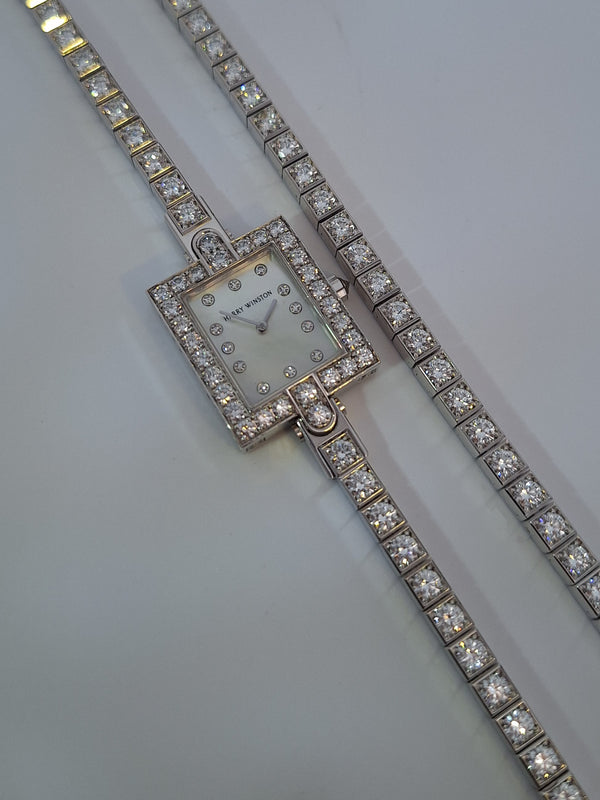 Harry Winston Mother of Pearl Diamond Bracelet Watch